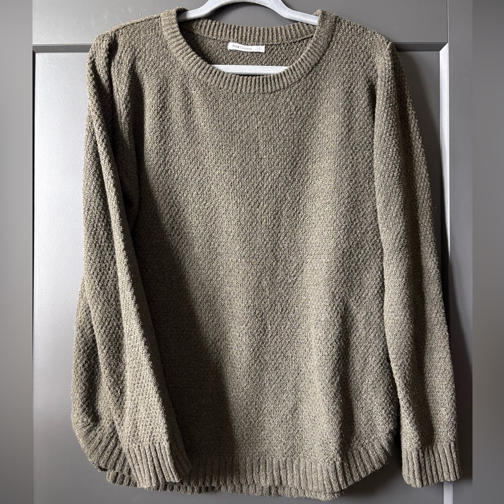 Pink Clover Textured Olive Sweater